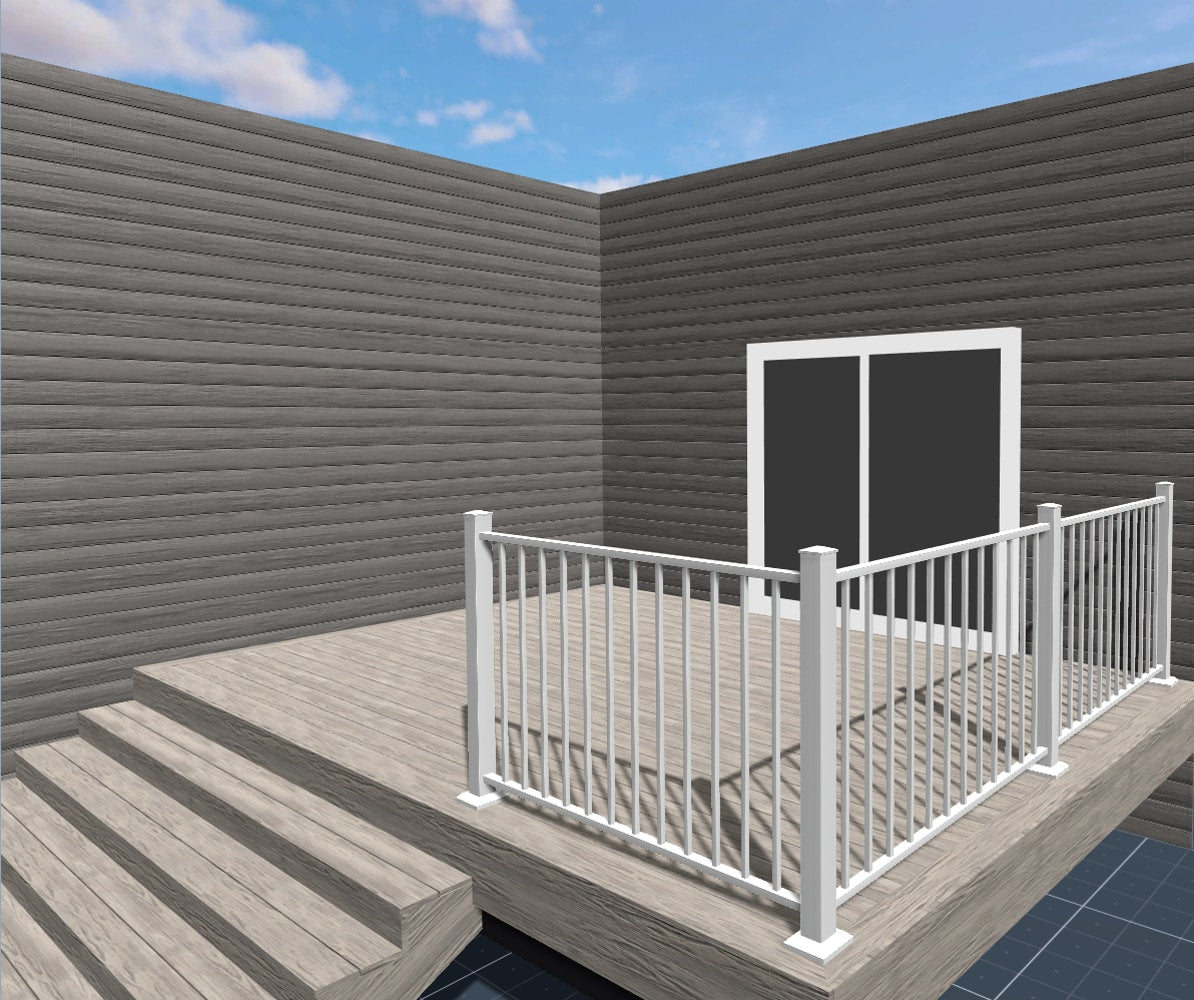 Fortress Building Products 18-ft x 40-in White Aluminum Deck Rail Kit