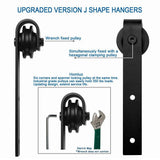 5 ft./60 in. Black Steel Bent Strap Sliding Barn Door Track and Hardware Kit for Single with Floor Guide - Super Arbor