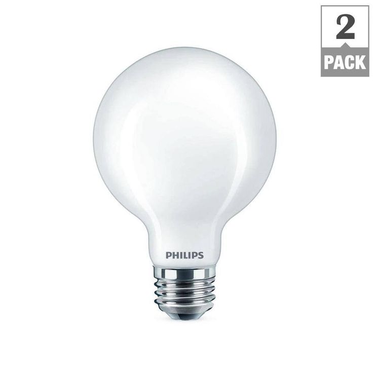 Philips 40-Watt Equivalent G25 Dimmable LED Light Bulb Soft White Frosted Globe (2-Pack)