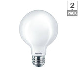 Philips 40-Watt Equivalent G25 Dimmable LED Light Bulb Soft White Frosted Globe (2-Pack)
