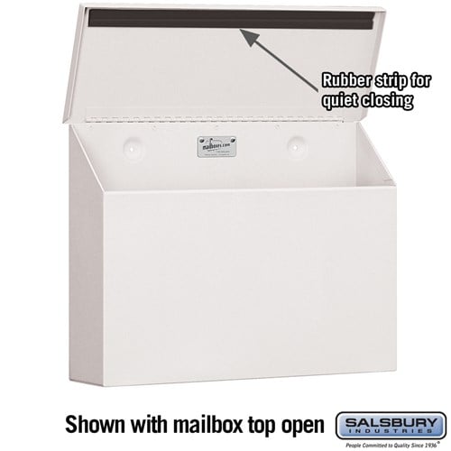 Standard Horizontal White Mailbox with Magazine Hooks