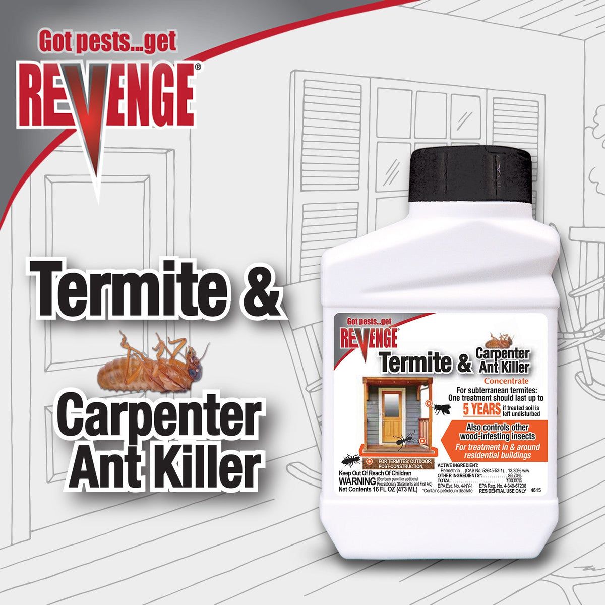 Bonide Revenge Termite & Carpenter Ant Killer Concentrate, 16 oz