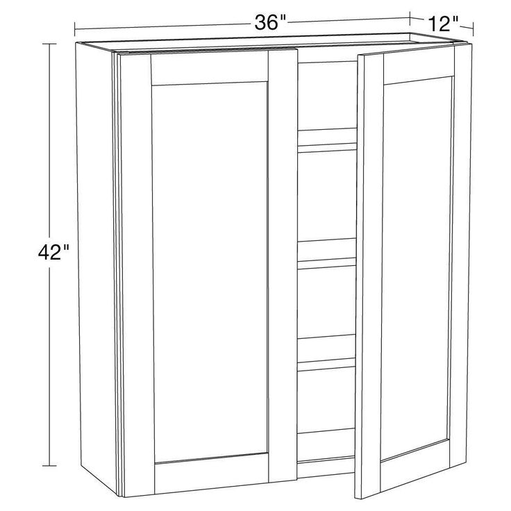 Home Decorators Collection Washington 36 in. W x 12 in. D x 42 in. H Assembled Plywood Wall Kitchen Cabinet in Valiant Onyx with Soft Close Doors