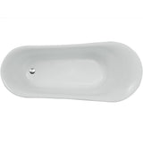 63 in. Acrylic Right Drain Oval Claw Foot Freestanding Bathtub in White - Super Arbor
