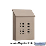 Decorative Vertical Mailbox with Privacy Plate and Magazine Hooks - Beige