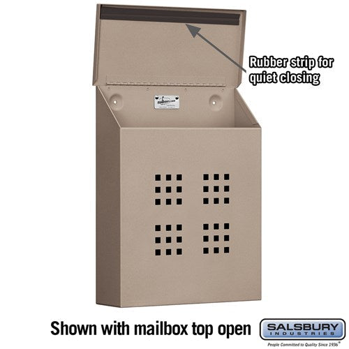 Decorative Vertical Mailbox with Privacy Plate and Magazine Hooks - Beige
