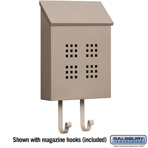 Decorative Vertical Mailbox with Privacy Plate and Magazine Hooks - Beige