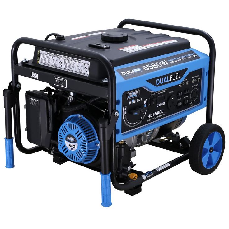 Pulsar 6,580/5,500-Watt Dual Fuel Gasoline/Propane Powered Recoil Start Portable Generator with CARB Compliant 274 cc Engine