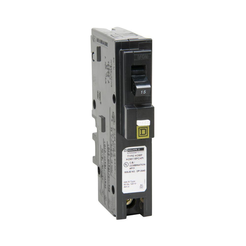 Homeline 15 Amp Single-Pole Plug-On Neutral Combination Arc Fault Circuit Breaker - Super Arbor