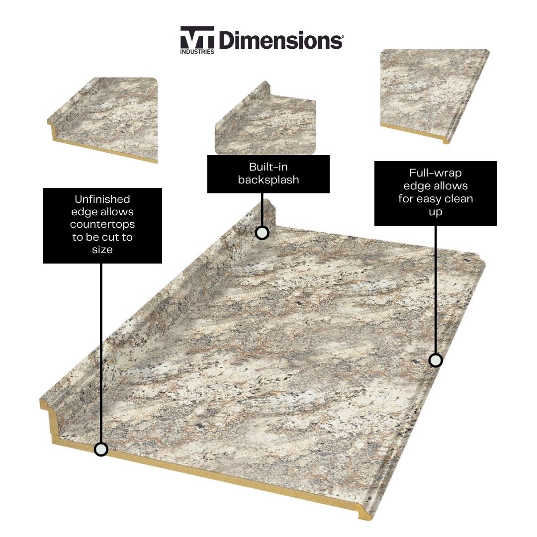 VT Dimensions Formica 4-ft Cafe Azul Straight Laminate Kitchen Countertop