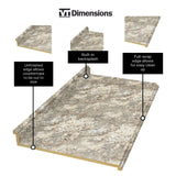 VT Dimensions Formica 4-ft Cafe Azul Straight Laminate Kitchen Countertop