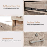 Winado File Cabinets Wood 3-Drawer 19.69-in File Cabinet