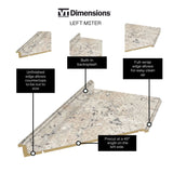 VT Dimensions Formica 10-ft Ouro Romano Etchings Left-Hand Miter-Cut Laminate Kitchen Countertop with Integrated Backsplash