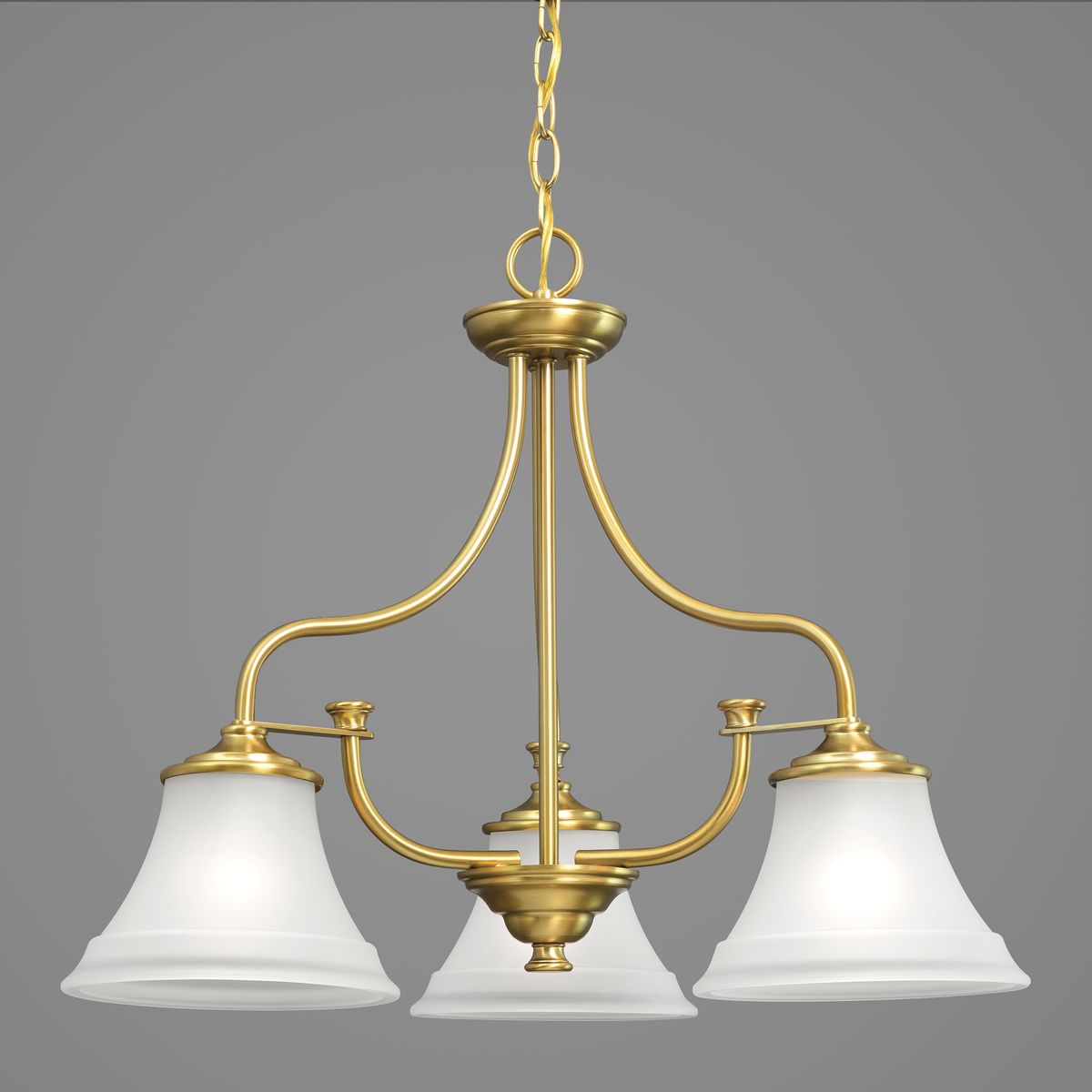 Progress Lighting Tinsley 3-Light Brushed Gold Traditional Chandelier