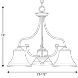 Progress Lighting Tinsley 3-Light Brushed Gold Traditional Chandelier