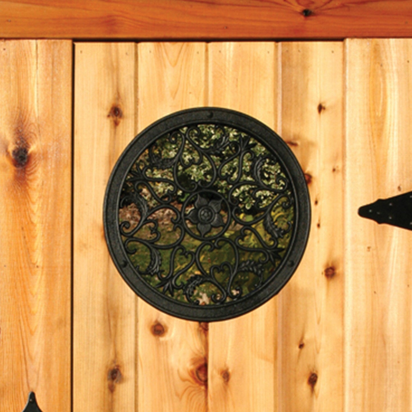Nuvo Iron Round 15-in Black Cast Aluminum Gate Insert For Wood Fence