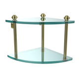 Southbeach Collection 8 in. 2-Tier Corner Glass Shelf in Oil Rubbed Bronze - Super Arbor