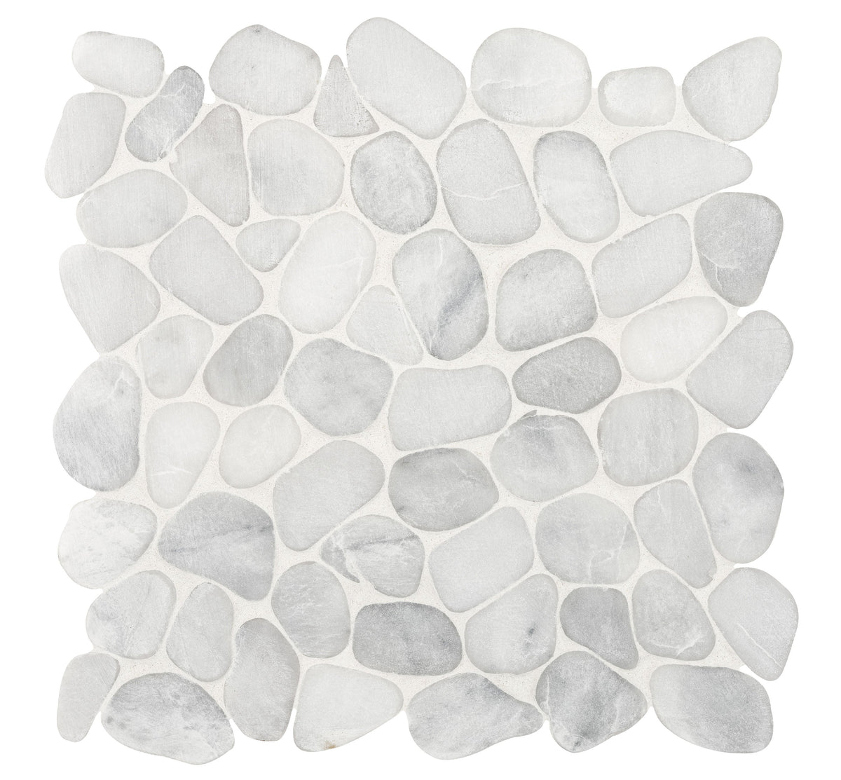 Satori 10-Pack Mixed White Marble 12-in x 12-in Honed Natural Stone Pebble Mosaic Floor and Wall Tile