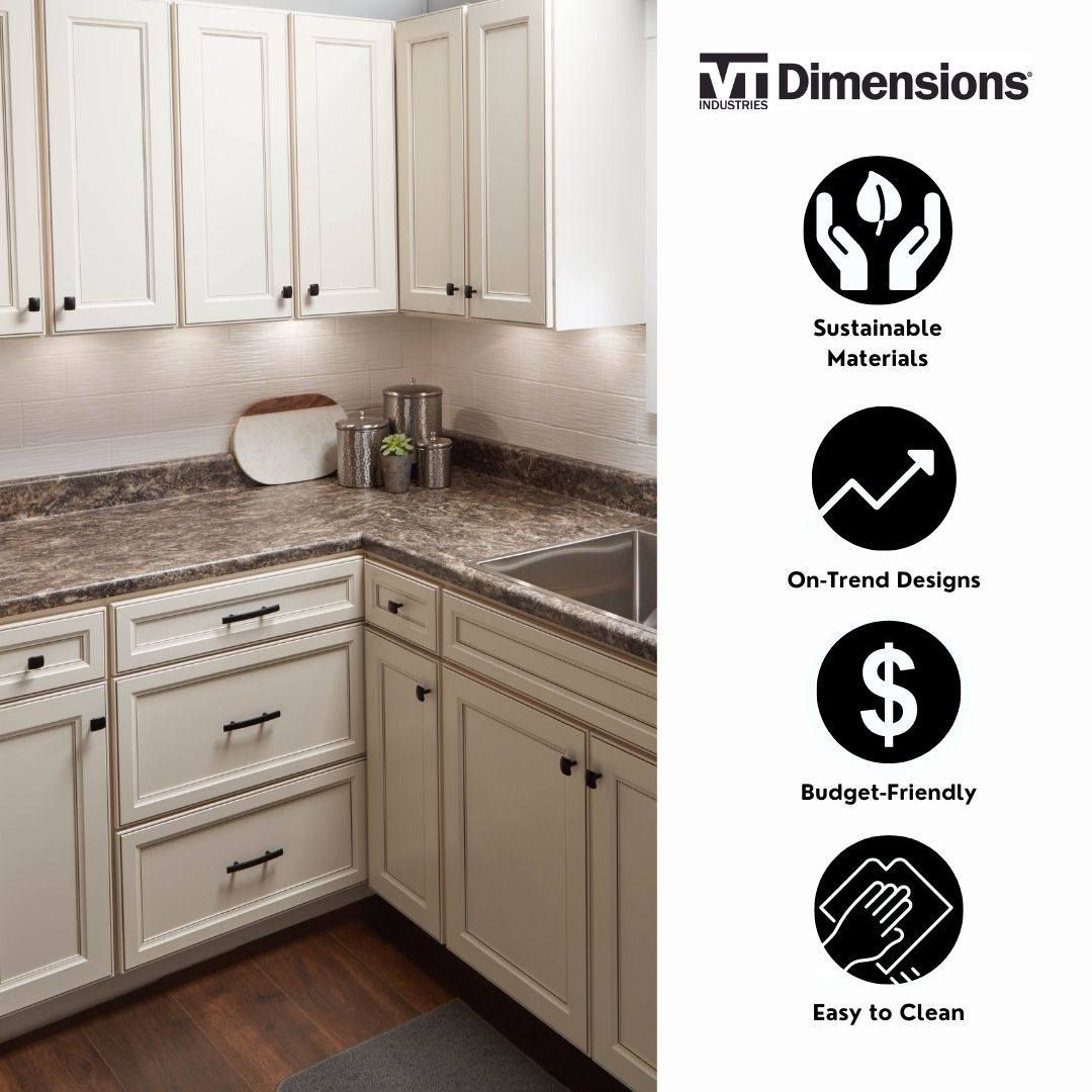 VT Dimensions Wilsonart 10-ft Toffee di Pesco Left-Hand Miter-Cut Laminate Kitchen Countertop with Integrated Backsplash