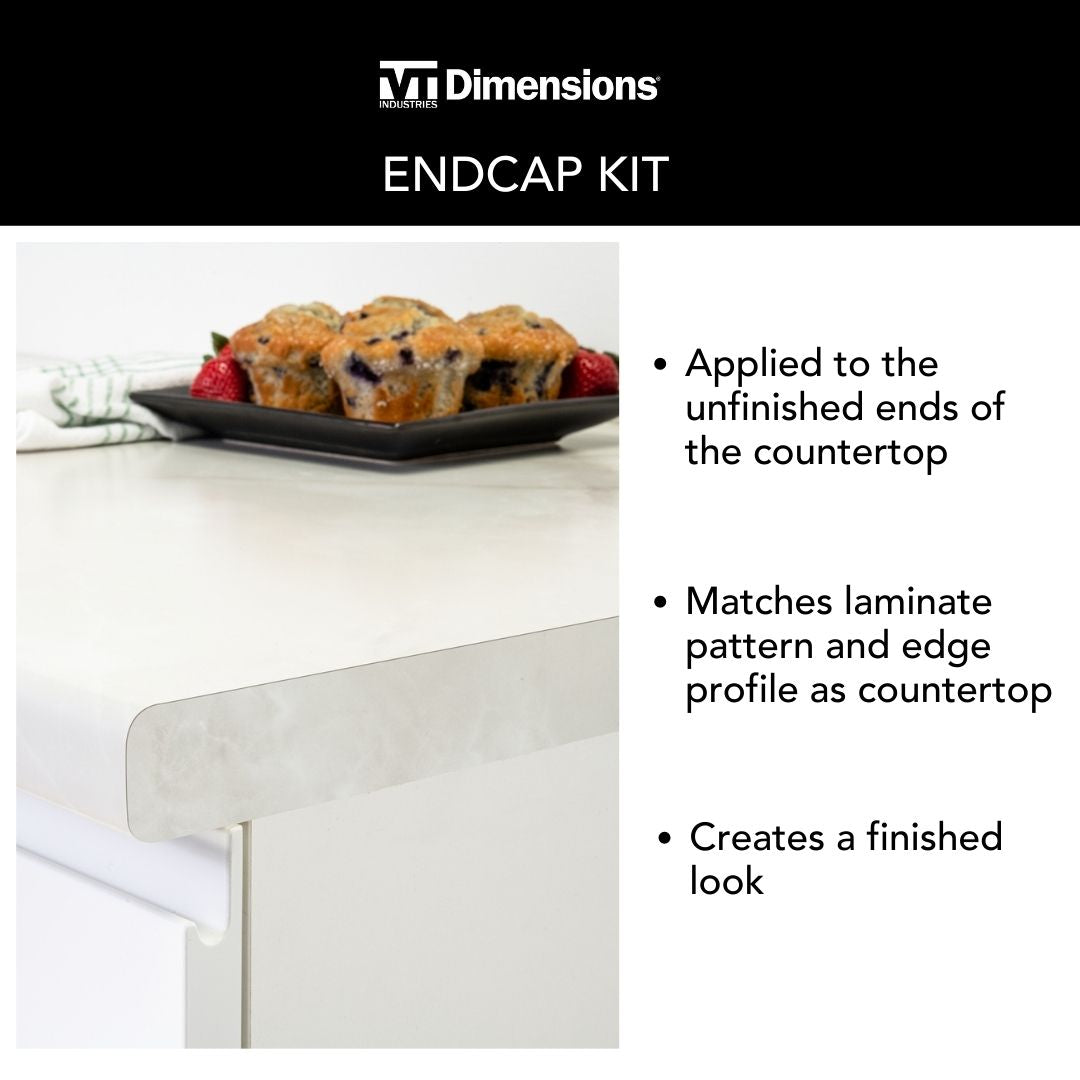VT Dimensions Toffee di Pesco Laminate Countertop End Cap Kit, 7.5-in W x 28-in H x 0.75-in D (Tempo Waterfall Edge)