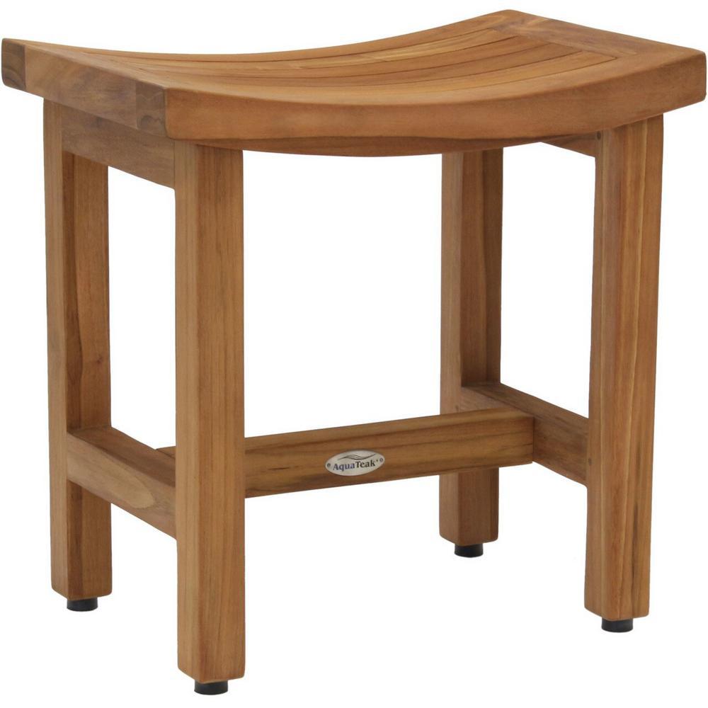Patented 18 in. Sumba Lotus Teak Shower Bench - Super Arbor