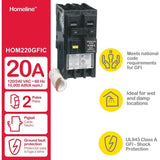 Square D Homeline 20 Amp 2-Pole GFCI Circuit Breaker