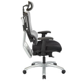 Breathable Vertical Silver Headrest with Steel/Gray Mesh - Super Arbor