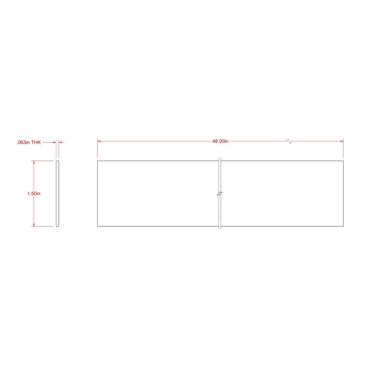 Boltmaster 0.0625 in x 1.5 in x 4 ft Weldable Aluminum Flat Bar, 1 Pack