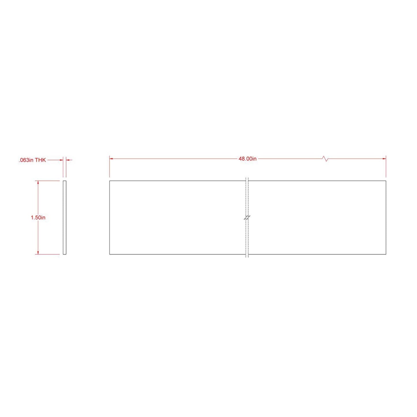 Boltmaster 0.0625 in x 1.5 in x 4 ft Weldable Aluminum Flat Bar, 1 Pack