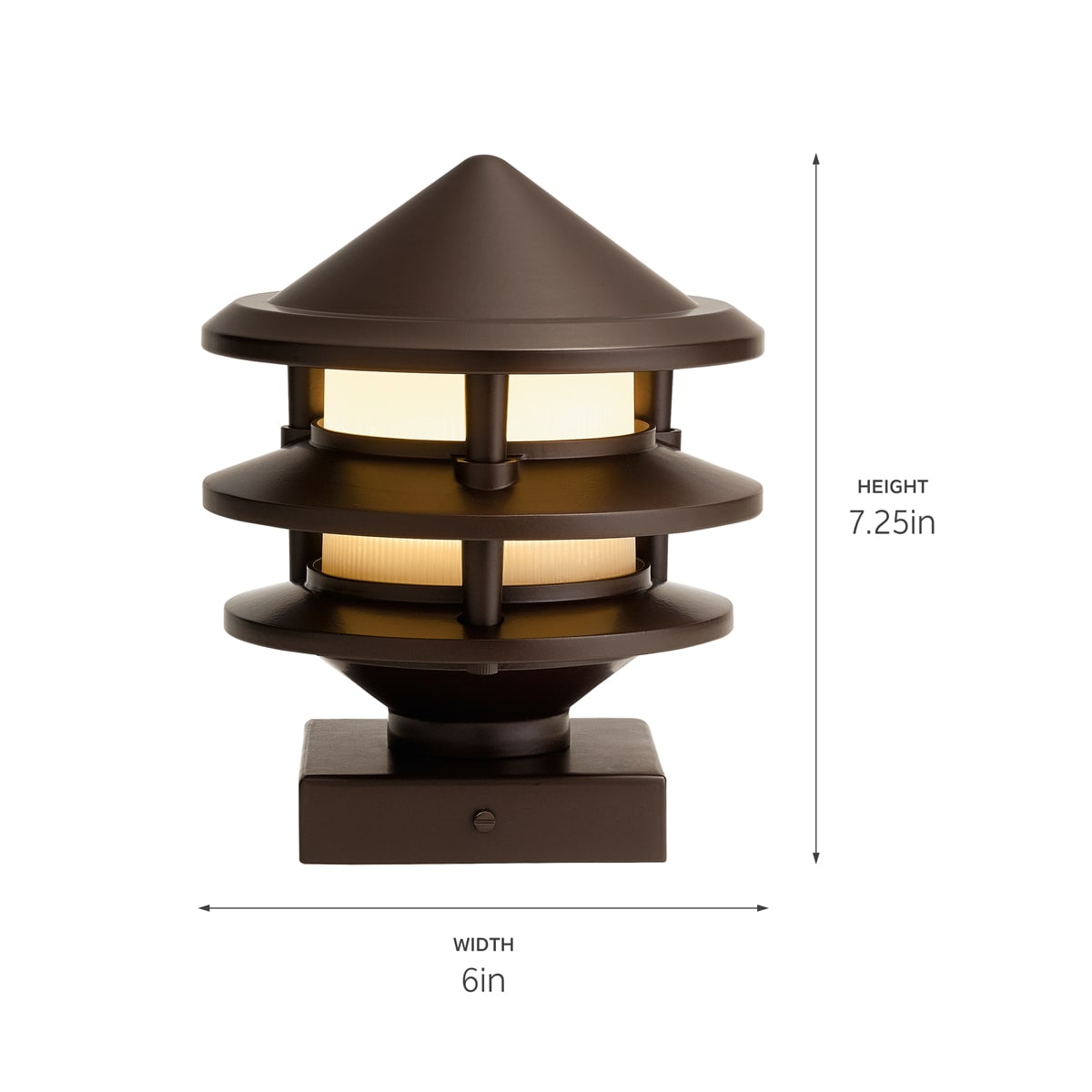 Kichler 4-in x 4-in 200-Lumen 3-Watt Olde Bronze Low Voltage Hardwired LED Outdoor Post Cap Light (3000 K)