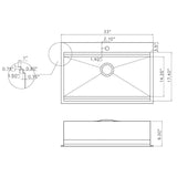AKDY All-in-One 33-in x 22-in Brushed Stainless Steel Single Bowl Drop-In 1-Hole Residential Kitchen Sink All-in-One Kit