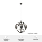 Hunter Stone Creek 6-Light Noble Bronze Transitional Globe LED Medium Hanging Pendant Light