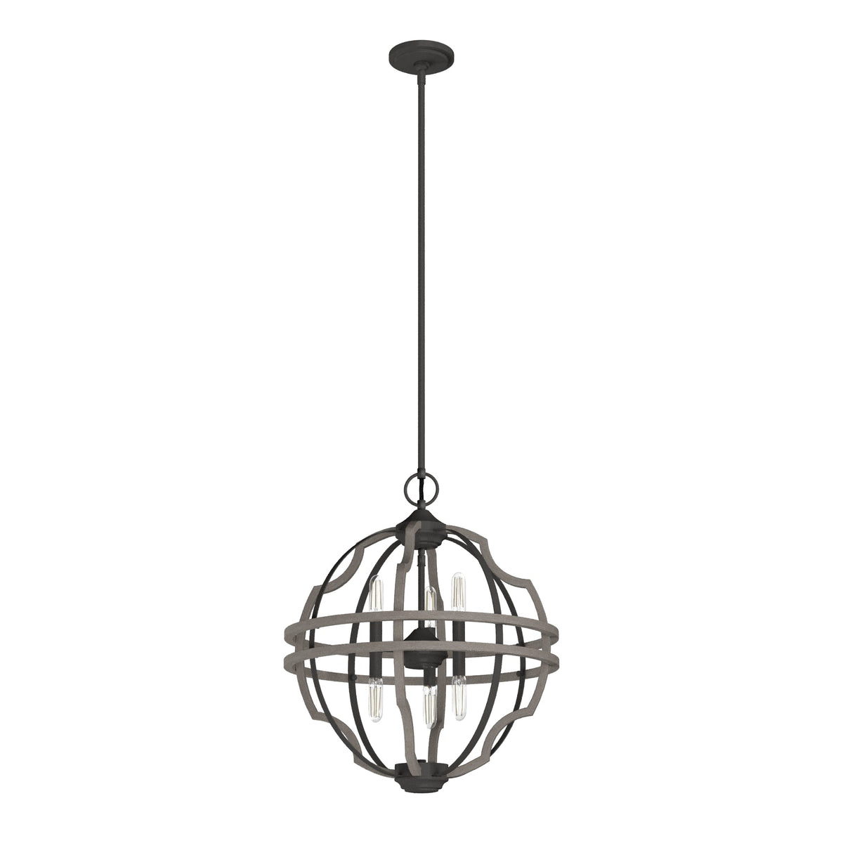 Hunter Stone Creek 6-Light Noble Bronze Transitional Globe LED Medium Hanging Pendant Light