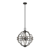 Hunter Stone Creek 6-Light Noble Bronze Transitional Globe LED Medium Hanging Pendant Light
