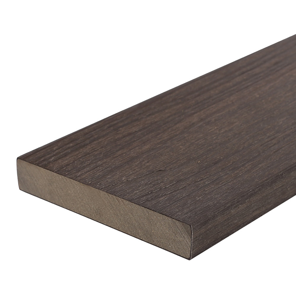 NewTechWood Cortes Solid Board 1-in x 6-in x 8-ft Spanish Walnut Square Composite Deck Board (49-Pack)