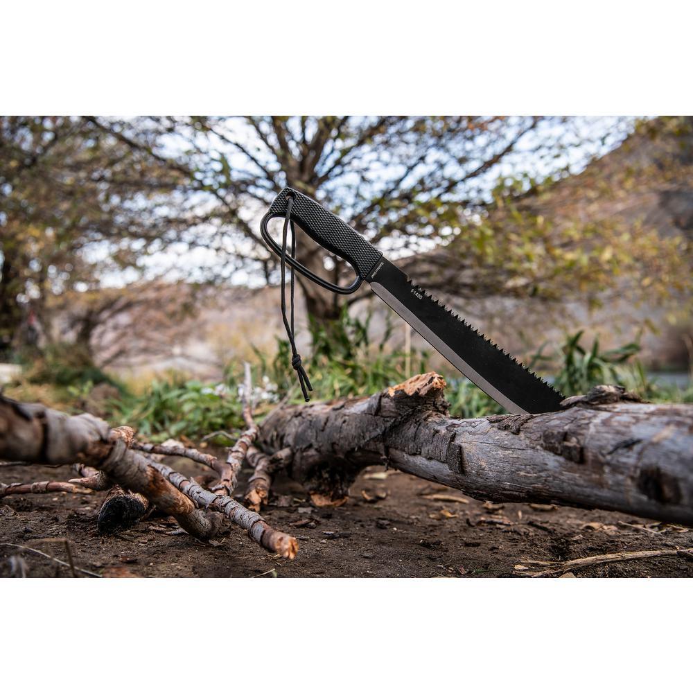 F1400 14 in. Full-Tang Stainless Steel Machete with Nylon Sheath - Super Arbor