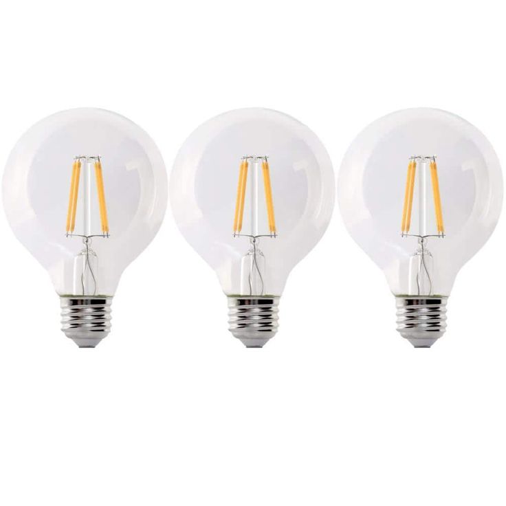 Feit Electric 60-Watt Equivalent G25 Dimmable Filament ENERGY STAR Clear Glass LED Light Bulb, Daylight (3-Pack)