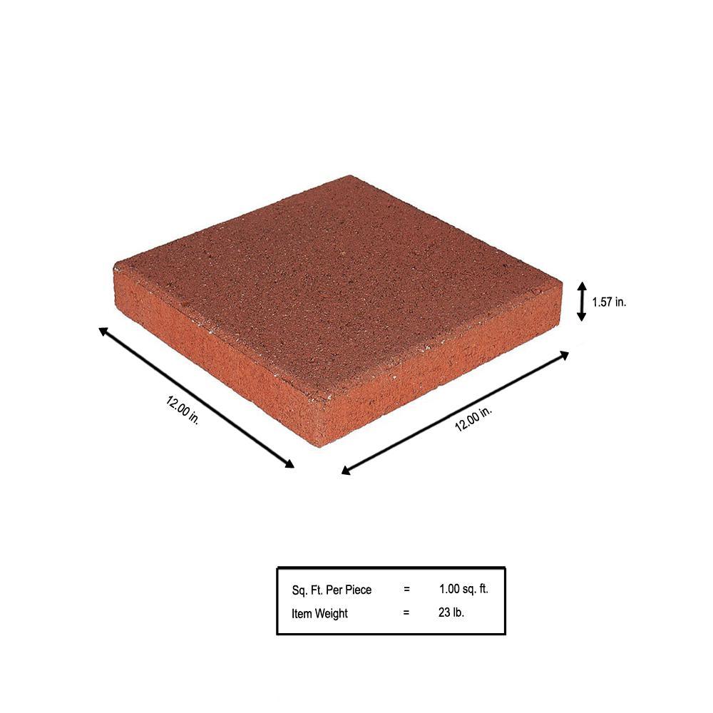 12 in. x 12 in. x 1.5 in. River Red Square Concrete Step Stone - Super Arbor