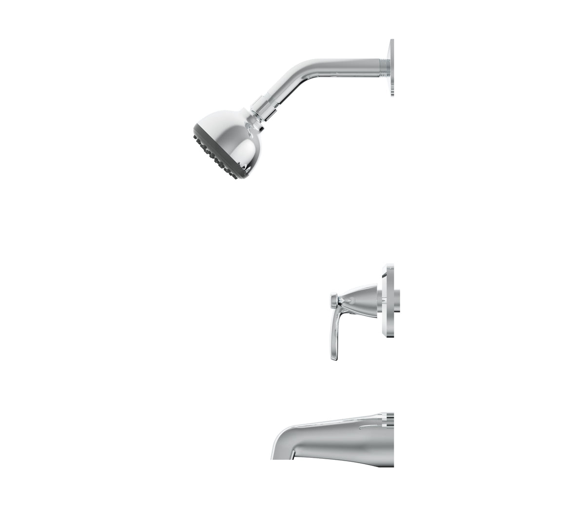 Project Source Everfield 3-Handle Tub and Shower Faucet with Valve, Polished Chrome (1.75 GPM)