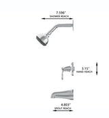 Project Source Everfield 3-Handle Tub and Shower Faucet with Valve, Polished Chrome (1.75 GPM)