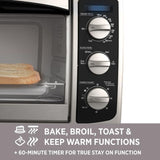 1500 W 6-Slice Stainless Steel Toaster Oven with Built-In Timer