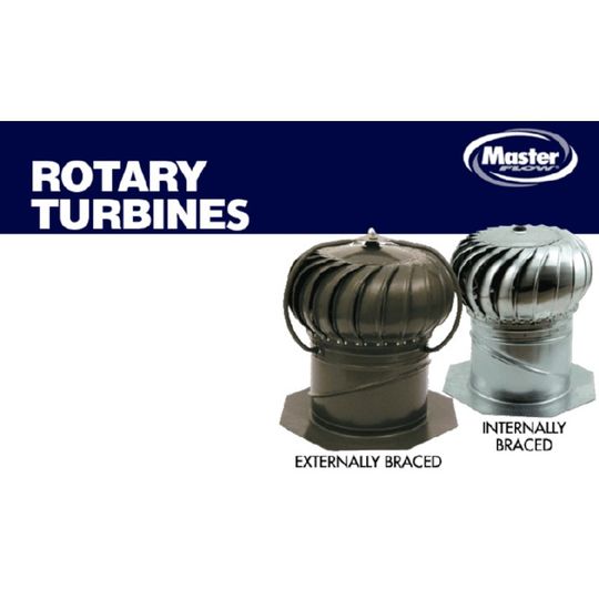 GAF Master Flow Galvanized Externally-Braced Wind Turbine, 12 in., Black