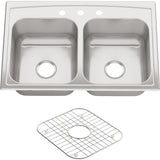 Toccata Drop-In Stainless Steel 33 in. 3-Hole Double Bowl Kitchen Sink - Super Arbor