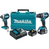 18-Volt LXT Lithium-Ion Brushless Cordless Hammer Drill and Impact Driver Combo Kit (2-Tool) w/ (2) 4Ah Batteries, Case