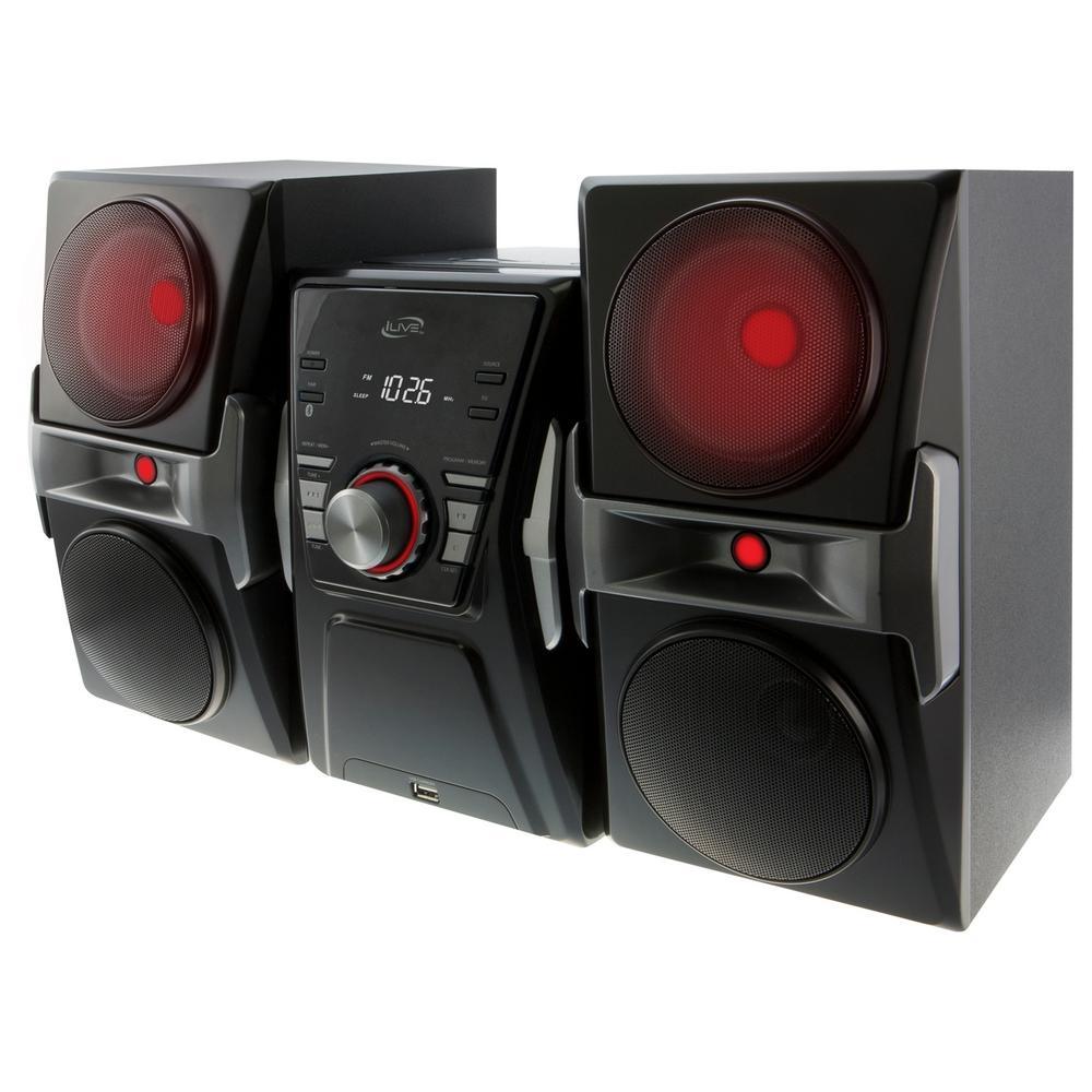 Bluetooth Home Music System with CD/FM Tuner and LED Lights - Super Arbor