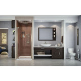 Elegance 34 in. to 36 in. x 72 in. Semi-Frameless Pivot Shower Door in Brushed Nickel