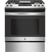 GE 5.3 cu. ft. Slide-In Gas Range with Steam-Cleaning Oven in Stainless Steel
