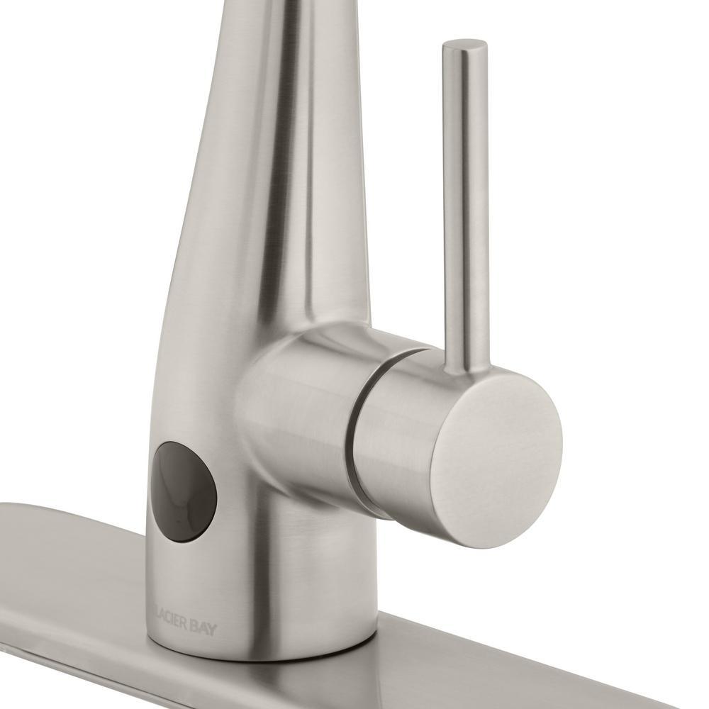 Nottely Touchless Single-Handle Pull-Down Kitchen Faucet with TurboSpray and FastMount in Stainless Steel - Super Arbor