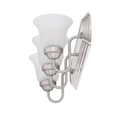 24 in. 3-Light Brushed Nickel Bathroom Vanity Light with Glass Shades