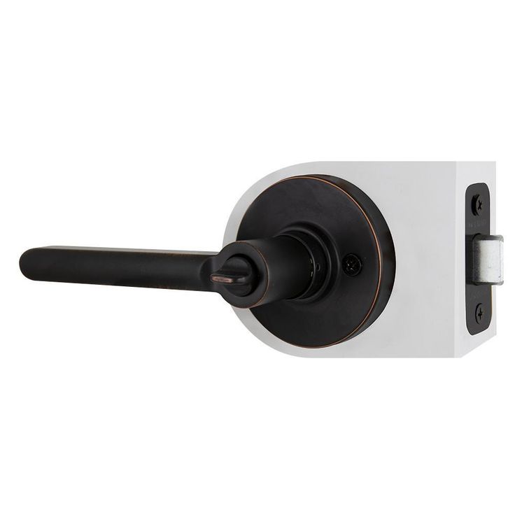 Tonbridge Aged Bronze Bed/Bath Door Lever with Round Rose (4-Pack)